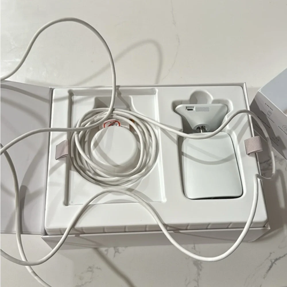 White Mini Pro Baby Monitor Camera with Modern Design. Used twice ever